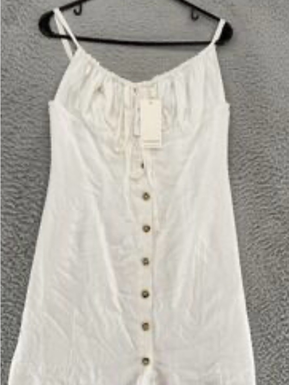 Commense  White Button-Front Spaghetti Strap Dress Button Down XS NWT